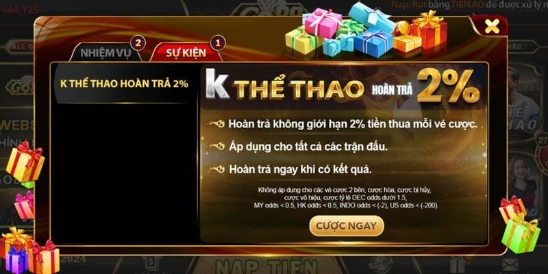 Hoàn tiền luôn là tâm điểm chú ý của cược thủ